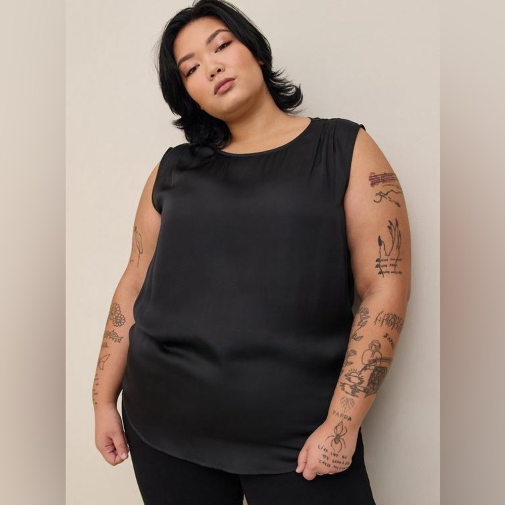 Torrid Satin Shell Top Sleeveless Black Size 3x NWT Brand New